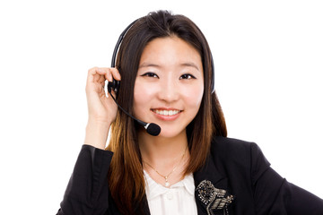 Call center operator business woman