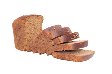 Sliced loaf of rye bread