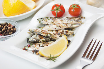 Grilled sardine fish