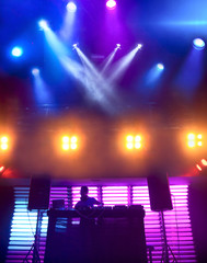DJ at nightclub on scene