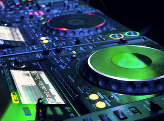 DJ CD player and mixer