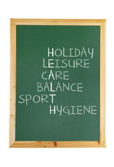 Blackboard with Health Concepts