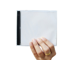 Hand holding CD cover