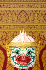 Fototapeta premium Thai style white monkey mask, Hanuman, Ramayana Story