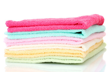 colorful towels isolated on white