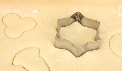 cooking cookies with molds close-up