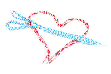 Colorful shoelaces isolated on white