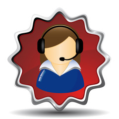 SUPPORT WOMAN EARPHONE ICON