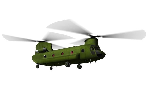 CH-47 Helicopter flying (matte)