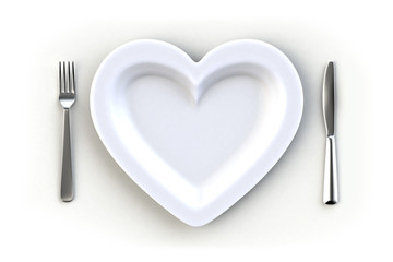 Teller Herzform Tisch Gedeck
