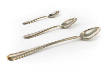 Three antique silverware spoons