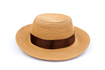 Fototapeta na wymiar Pretty straw hat isolated on white