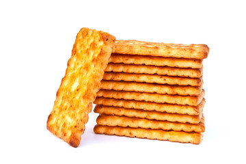 Slice of bread stacked white.