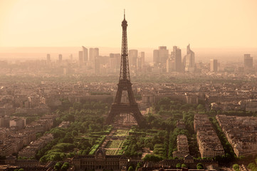 Tour Eiffel et vue de Paris depuis la tour montparnasse - France