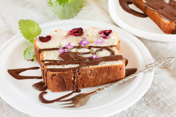 cake with chocolate and cherry