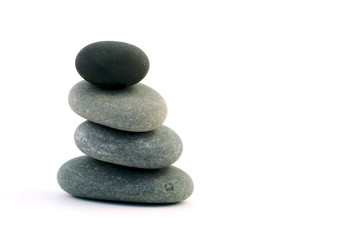 Fototapeta na wymiar Balanced Zen stones on white