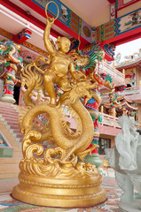 Golden statues of Chinese god