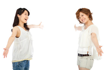 Beautiful young women. Portrait of asian.