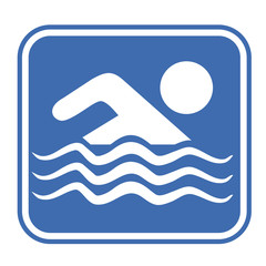Design of blue swimming emblem