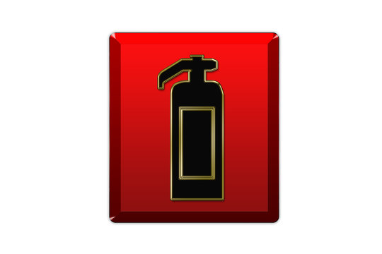 Cartel rojo extintor