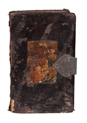 Antique book isolated on white.
