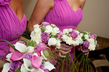 Bridesmaids with flowers