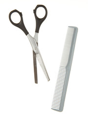 Hair cutting shears and comb
