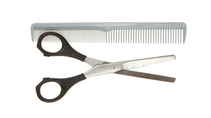 Hair cutting shears and comb