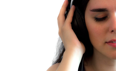Obraz premium Pretty Young Girl Listening To Music