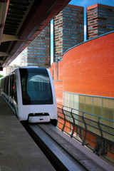 Monorail fast train on railway