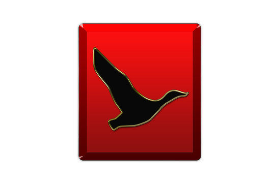 Cartel rojo aves