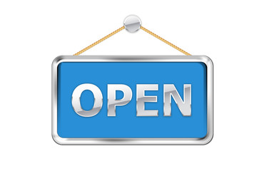 Cartel azul open