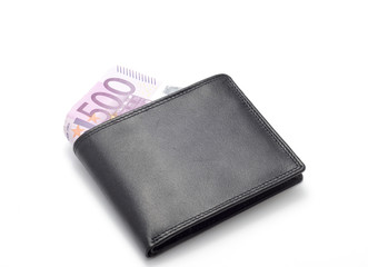 Wallet with euro banknot