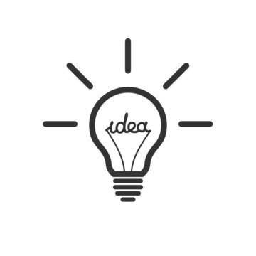 Creative idea in bulb shape as inspiration concept. Vector.