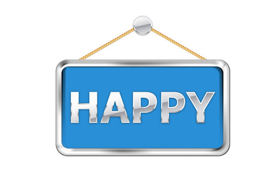 Cartel azul happy