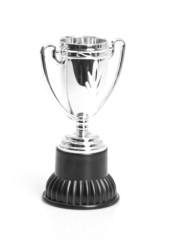 Silver Cup of the winner isolated on a white