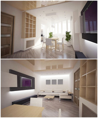 3d interior of the living room