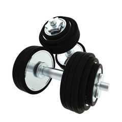 Heavy metal dumbbell pair of two