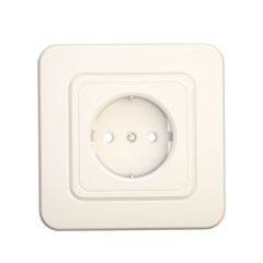 Glossy white socket front view