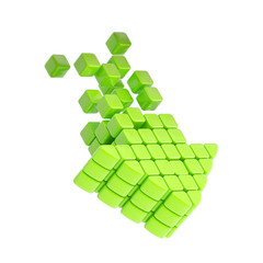 Technology cube arrow green plastic icon