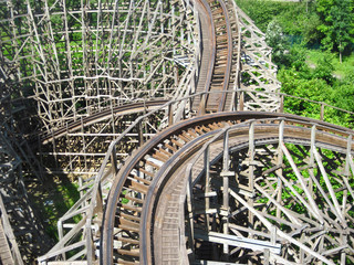 Wooden roller coaster