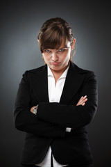 Suspicious businesswoman