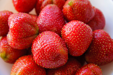 A few berries ripe strawberry