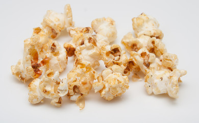 delicious fresh popcorn on white