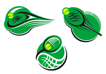 Tennis sports icons and symbols