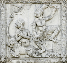 masterpiece of traditional Thai style stucco