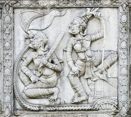 masterpiece of traditional Thai style stucco