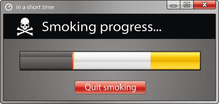 Computer window with diagram about smoking process