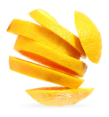 Fototapeta na wymiar orange slice isolated on white background (Save Paths For design