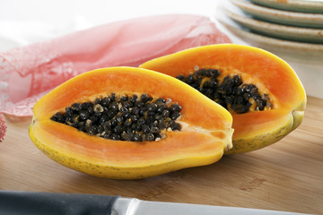 Sliced Papaya